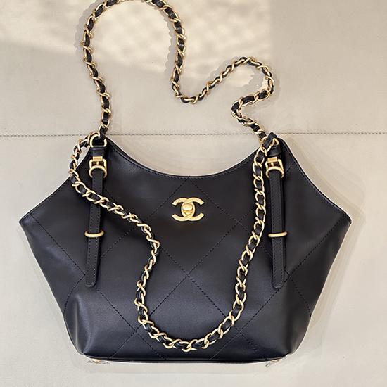 Chanel Calfskin Small Tote Black AS6015 Chanel Calfskin Small Tote Black AS6015