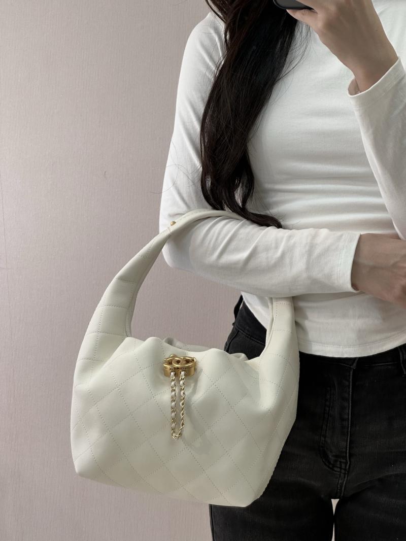 Chanel Hobo Handbag White AS5976