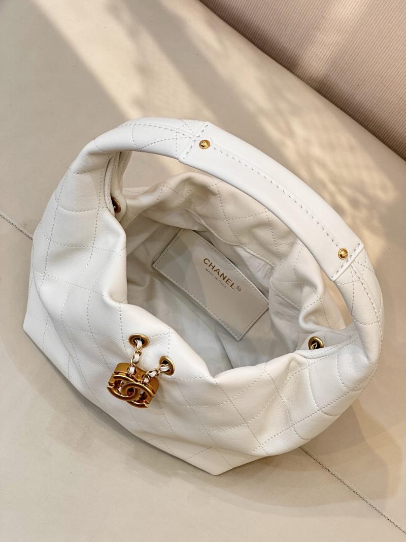 Chanel Hobo Handbag White AS5976