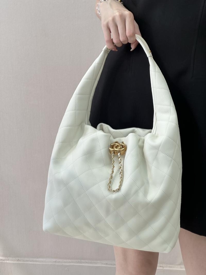 Chanel Large Hobo Bag White AS5967
