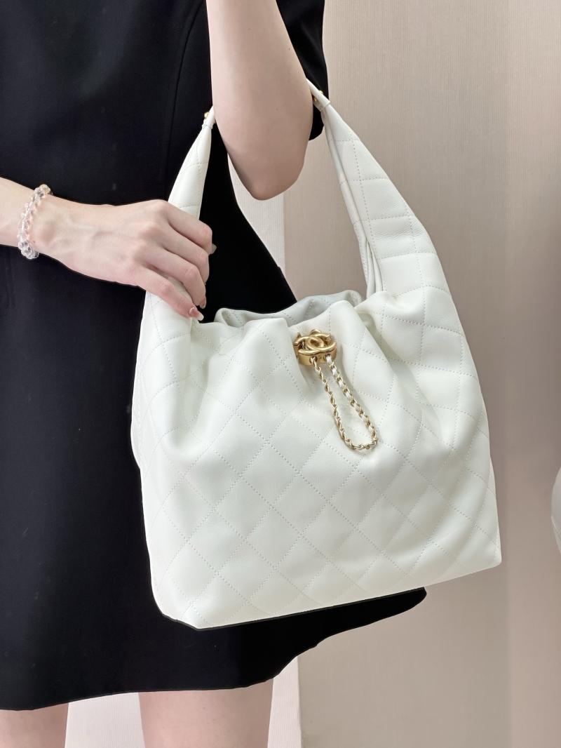 Chanel Large Hobo Bag White AS5967