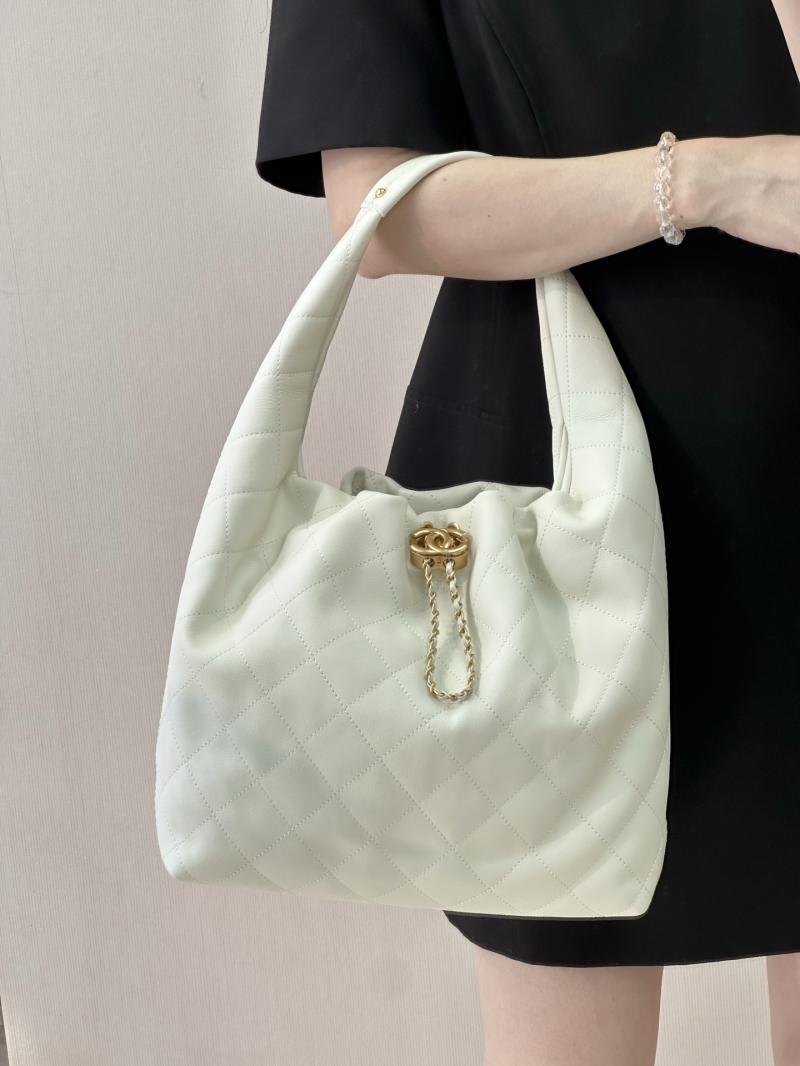 Chanel Large Hobo Bag White AS5967