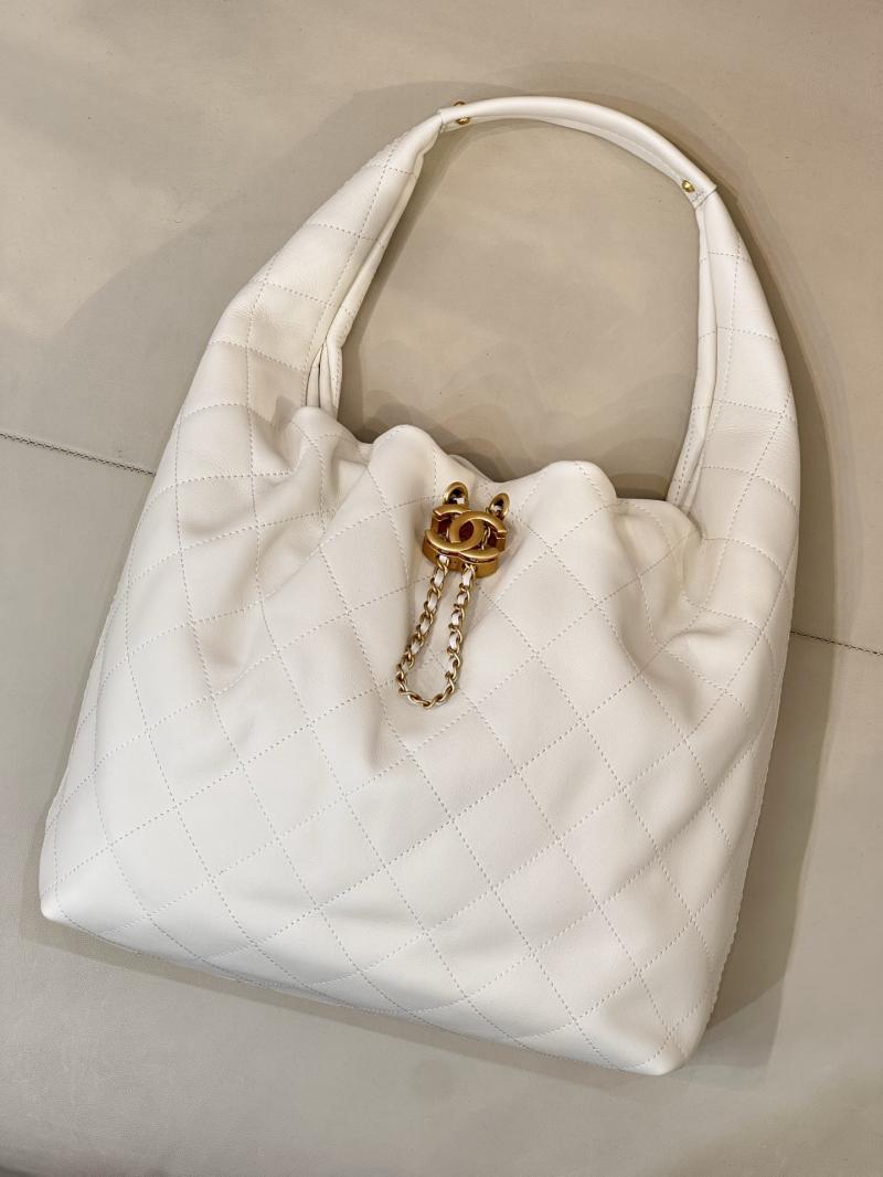 Chanel Large Hobo Bag White AS5967