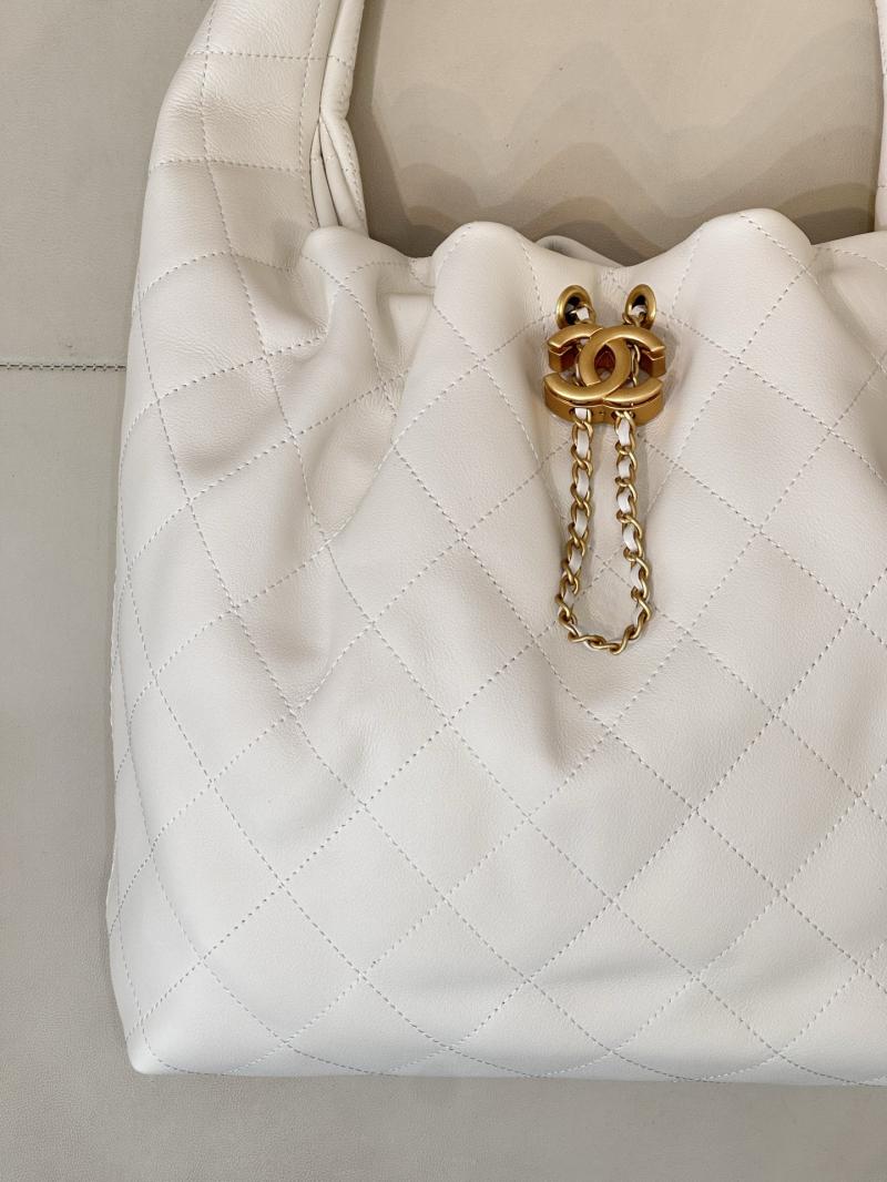 Chanel Large Hobo Bag White AS5967