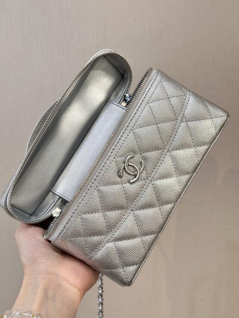 Chanel Long Vanity With Chain Silver AP4407