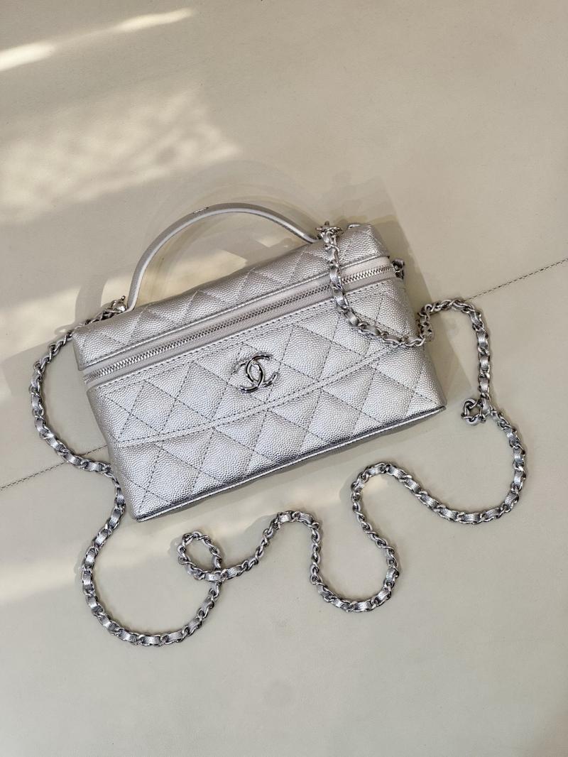 Chanel Long Vanity With Chain Silver AP4407
