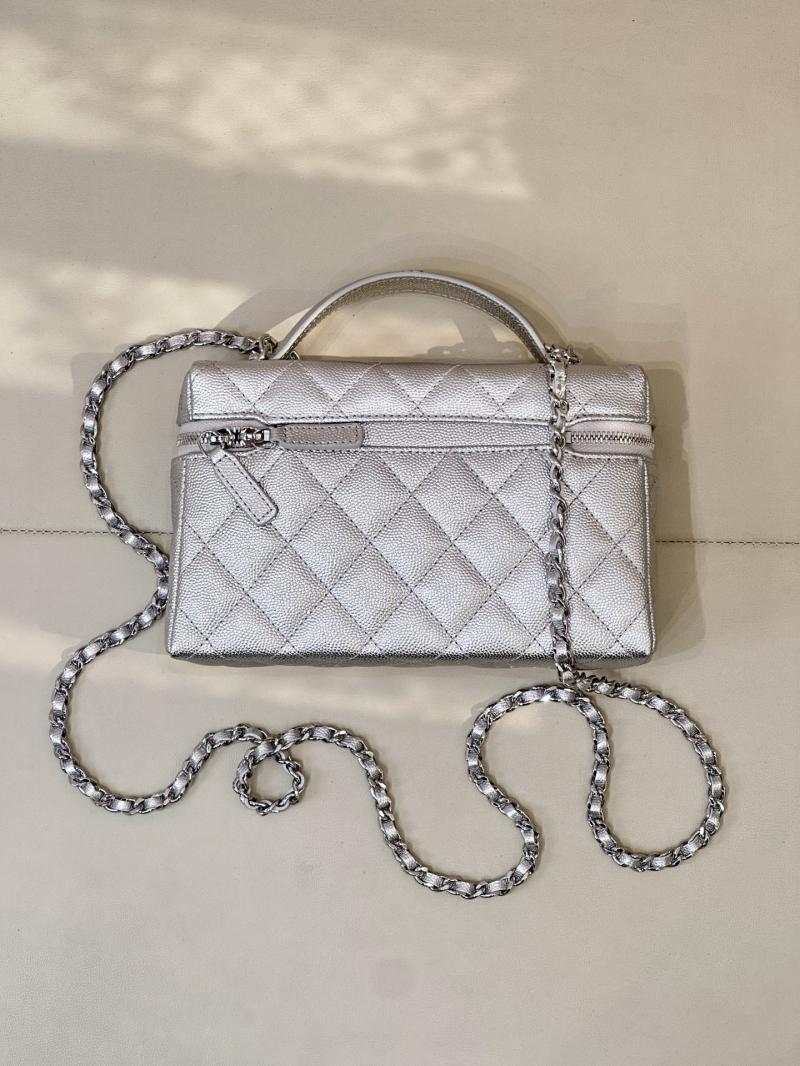 Chanel Long Vanity With Chain Silver AP4407