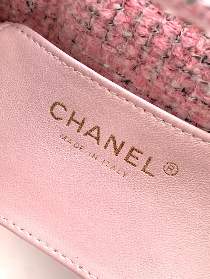 Chanel Mini Tweed Bow Bag Pink AS5849