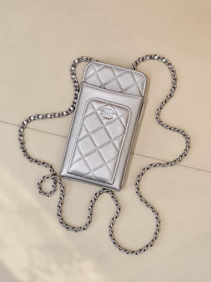 Chanel Phone Bag Silver AP0990