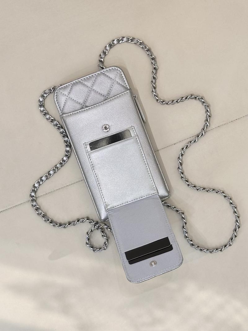 Chanel Phone Bag Silver AP0990