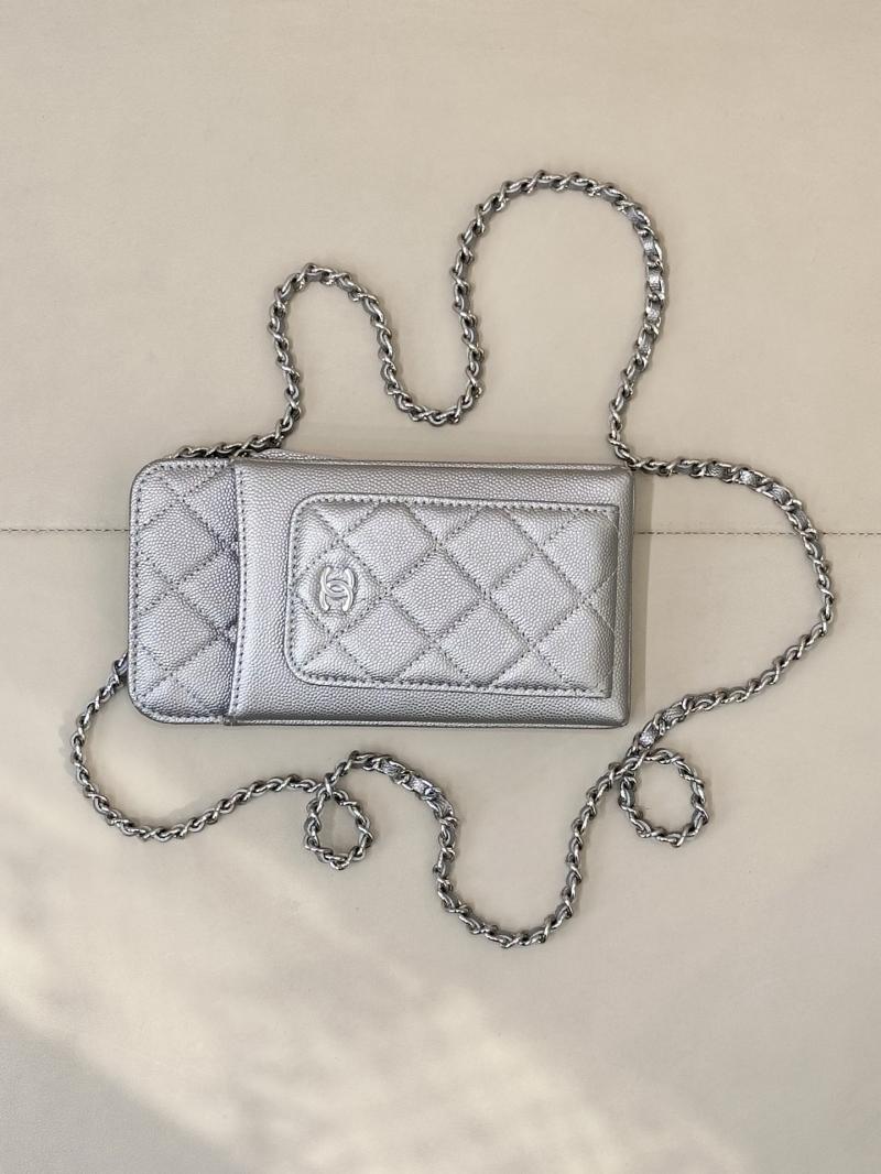 Chanel Phone Bag Silver AP0990