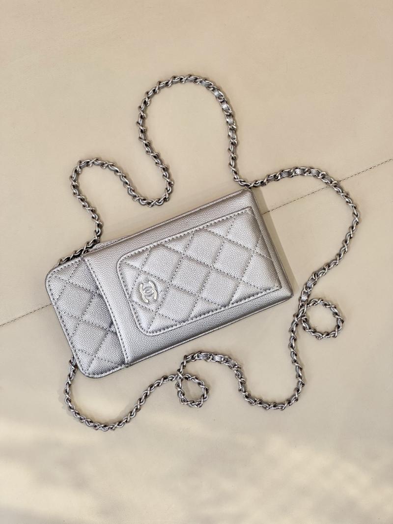 Chanel Phone Bag Silver AP0990