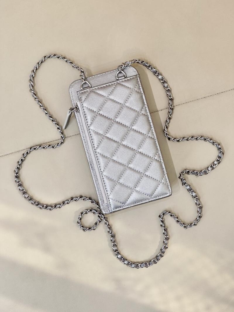 Chanel Phone Bag Silver AP0990