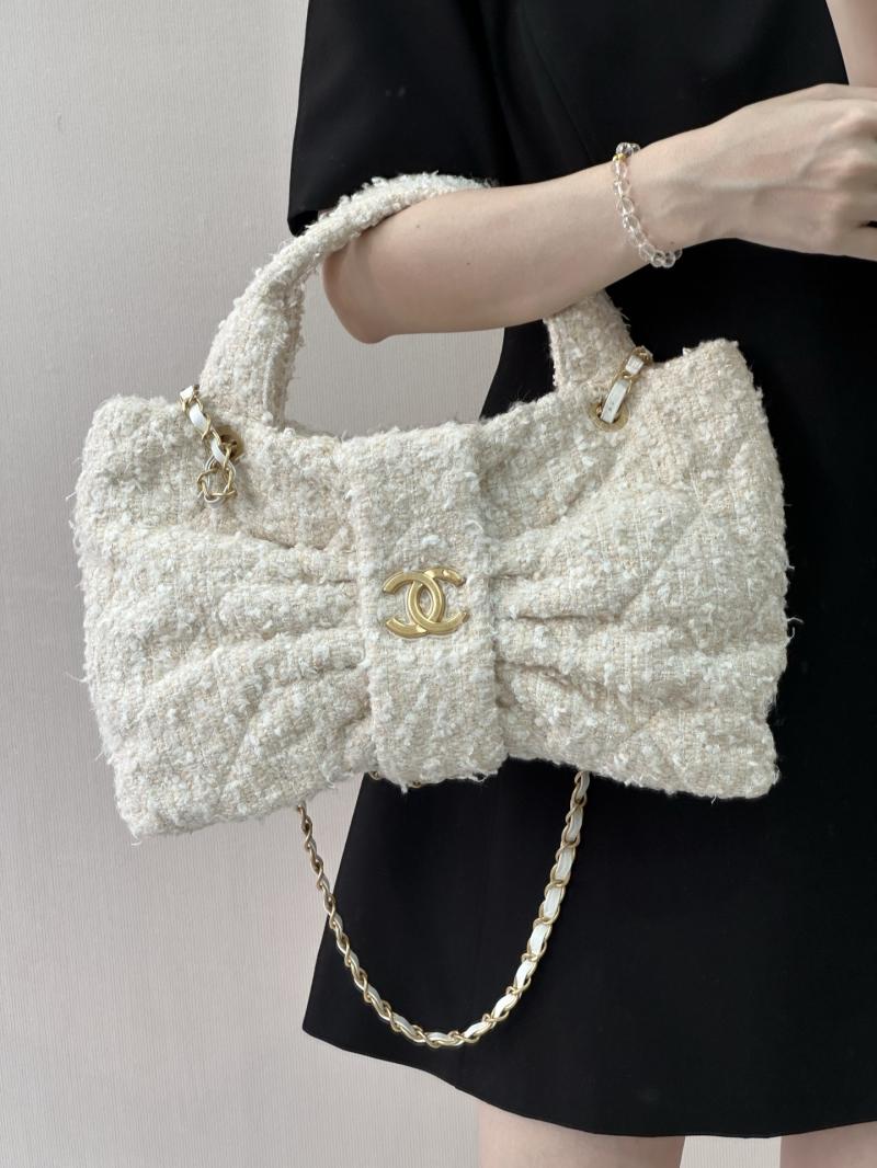 Chanel Tweed Bow bag Beige AS5851