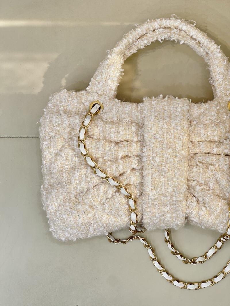 Chanel Tweed Bow bag Beige AS5851
