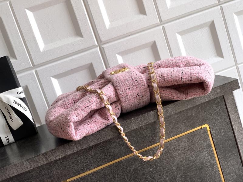 Chanel Tweed Bow bag Pink AS5851