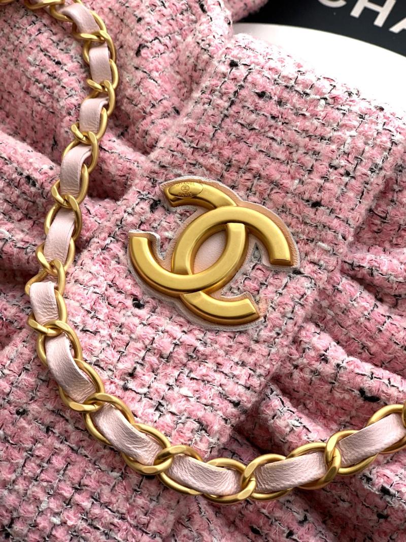 Chanel Tweed Bow bag Pink AS5851