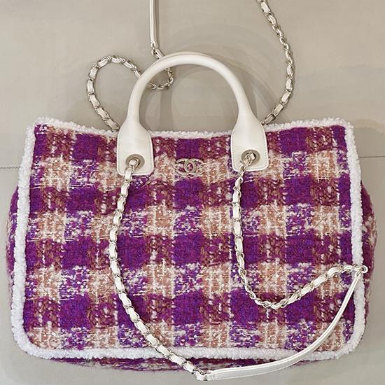 Chanel Tweed Shopping Bag AS5689 Pink Chanel Tweed Shopping Bag AS5689 Pink