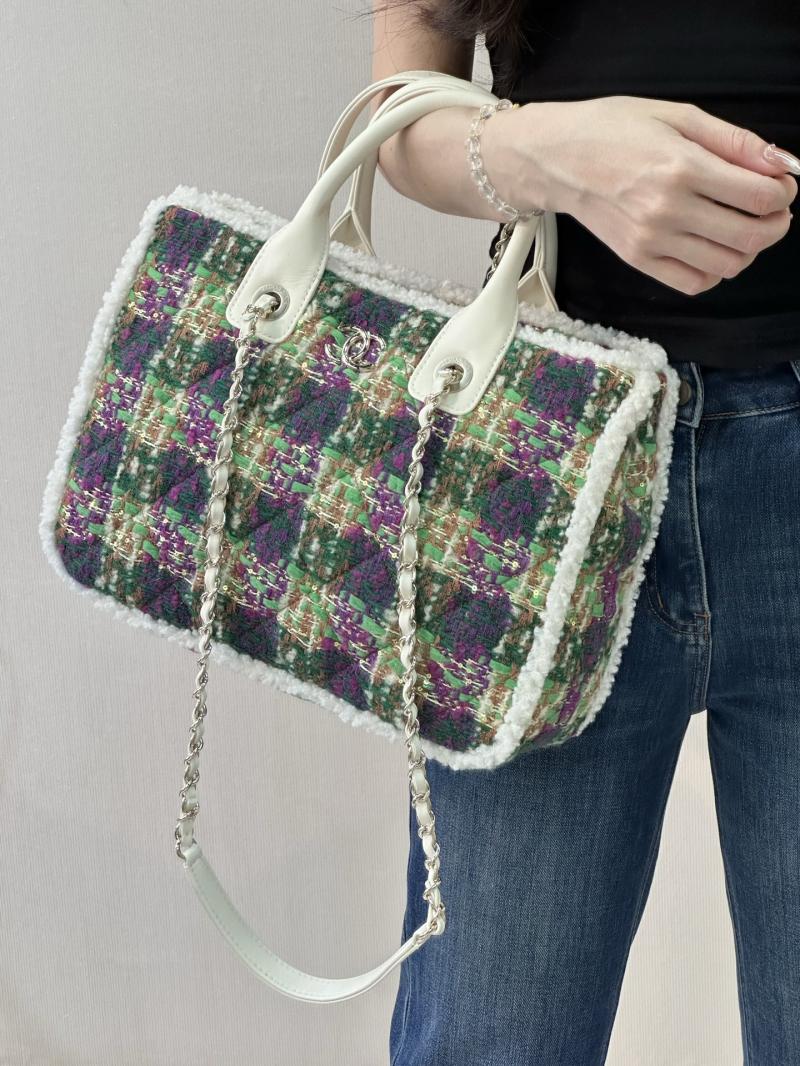 Chanel Tweed Small Tote Green AS5688