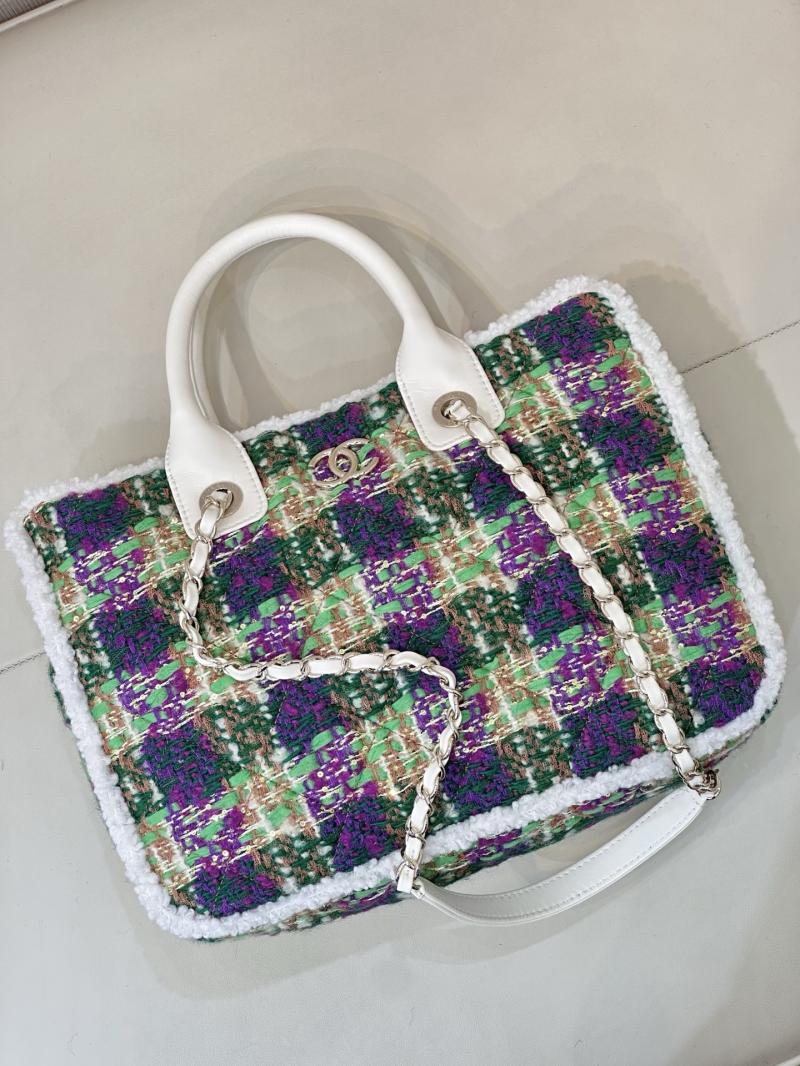 Chanel Tweed Small Tote Green AS5688