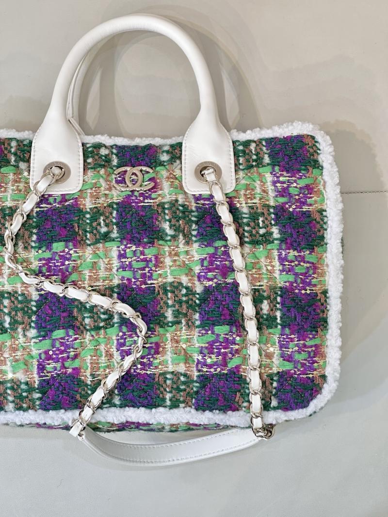 Chanel Tweed Small Tote Green AS5688