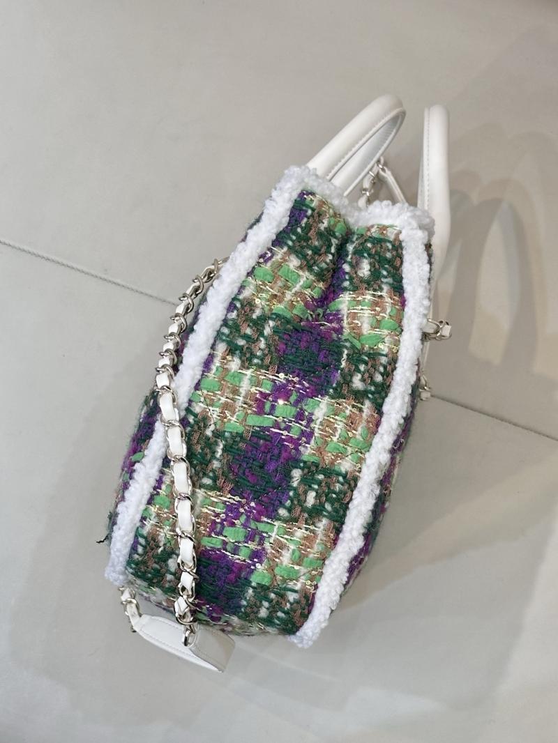 Chanel Tweed Small Tote Green AS5688