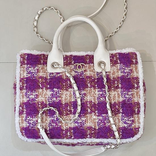 Chanel Tweed Small Tote Pink AS5688 Chanel Tweed Small Tote Pink AS5688