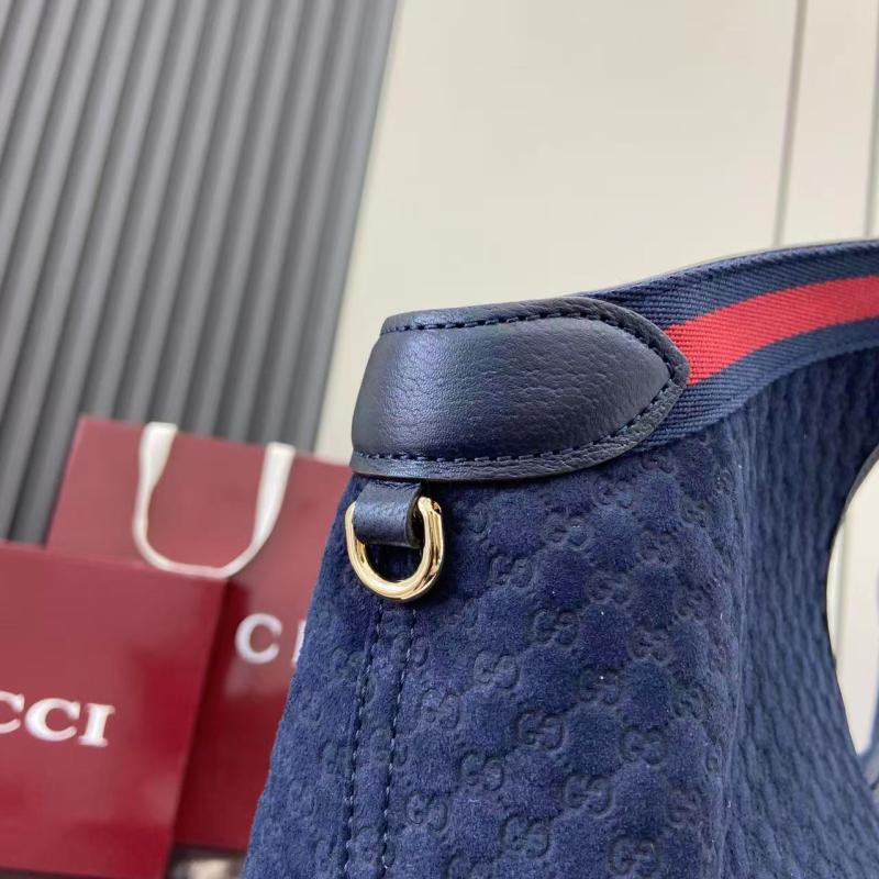 Gucci Suede Giglio Large Tote bag Blue 853971