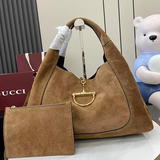 Gucci Suede Softbit maxi shoulder bag Brown ‎837466