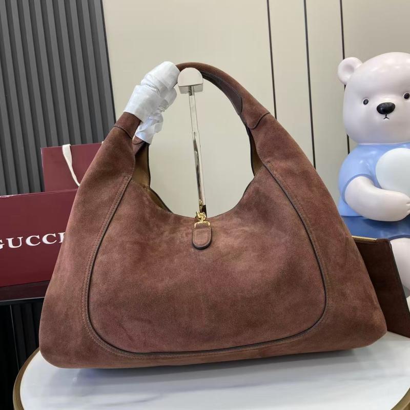 Gucci Suede Softbit maxi shoulder bag Dark Brown ‎837466