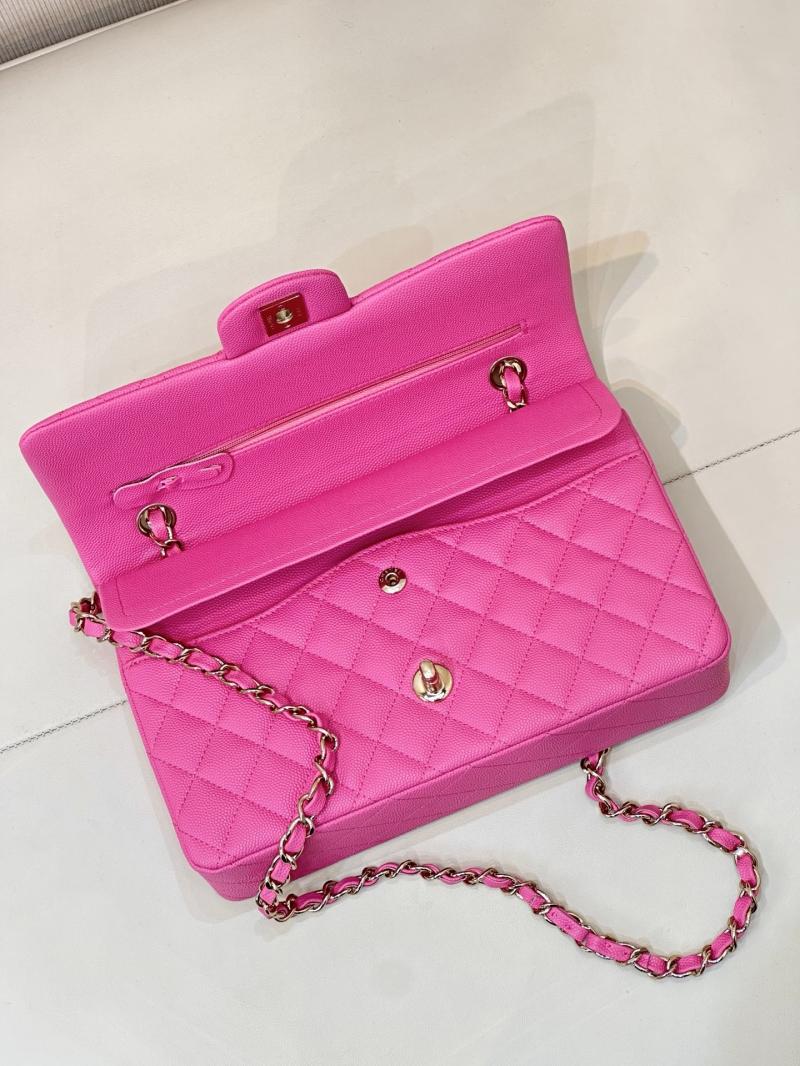 Medium Chanel Grained Calfskin Flap Bag Rose A01112