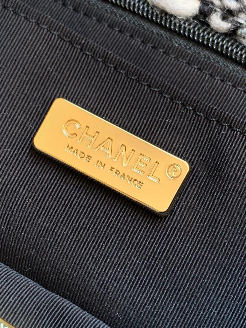 Medium Chanel Tweed Flap Bag A01112 Black