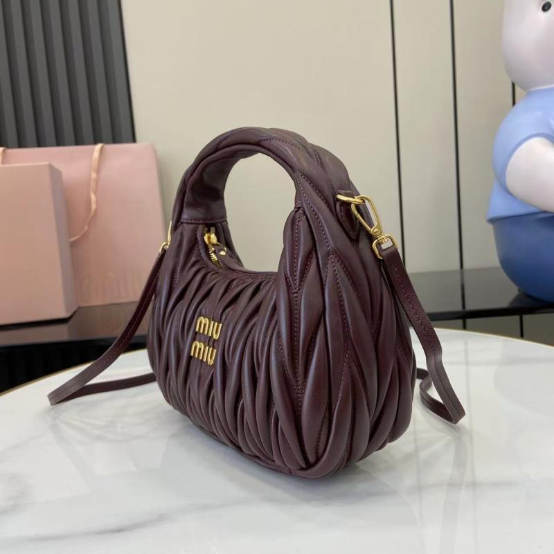 Miu Miu Wander Hobo Bag Burgundy 5BC125