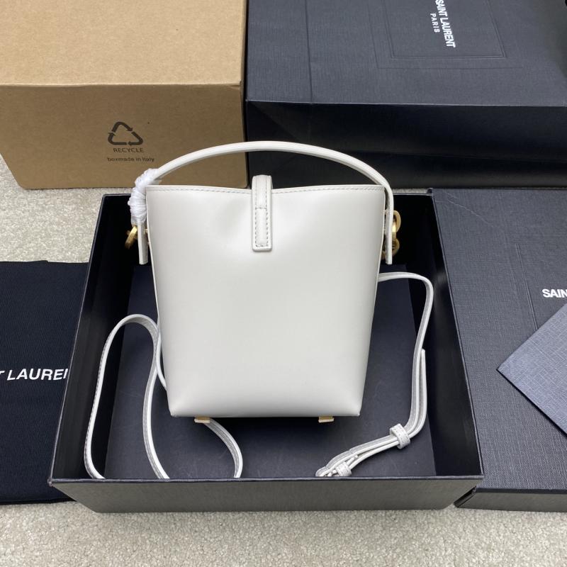 Saint Laurent LE 37 Mini Bucket Bag White 765870