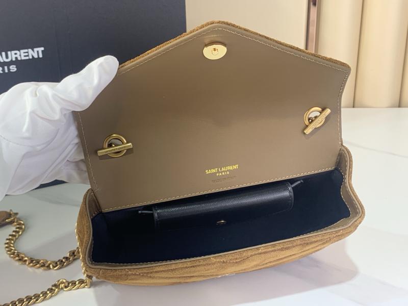 Saint Laurent Loulou Suede Mini Bag Brown 821749