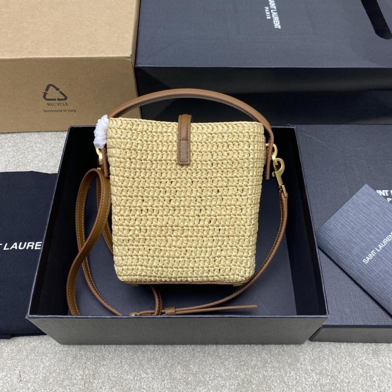 Saint Laurent mini LE 37 raffia Bucket Bag 765870