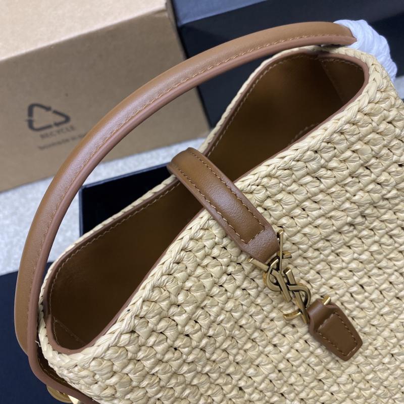 Saint Laurent mini LE 37 raffia Bucket Bag 765870