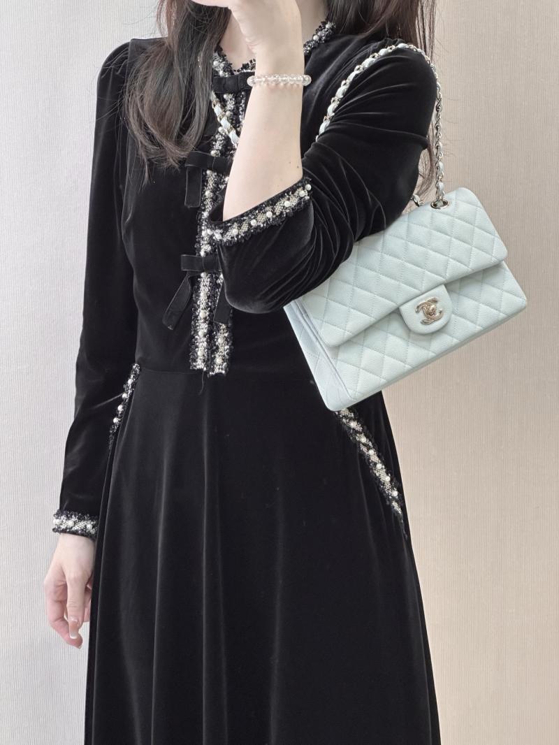 Small Chanel Grained Calfskin Flap Bag Light Blue A01117