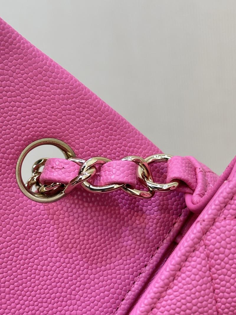 Small Chanel Grained Calfskin Flap Bag Peach A01116