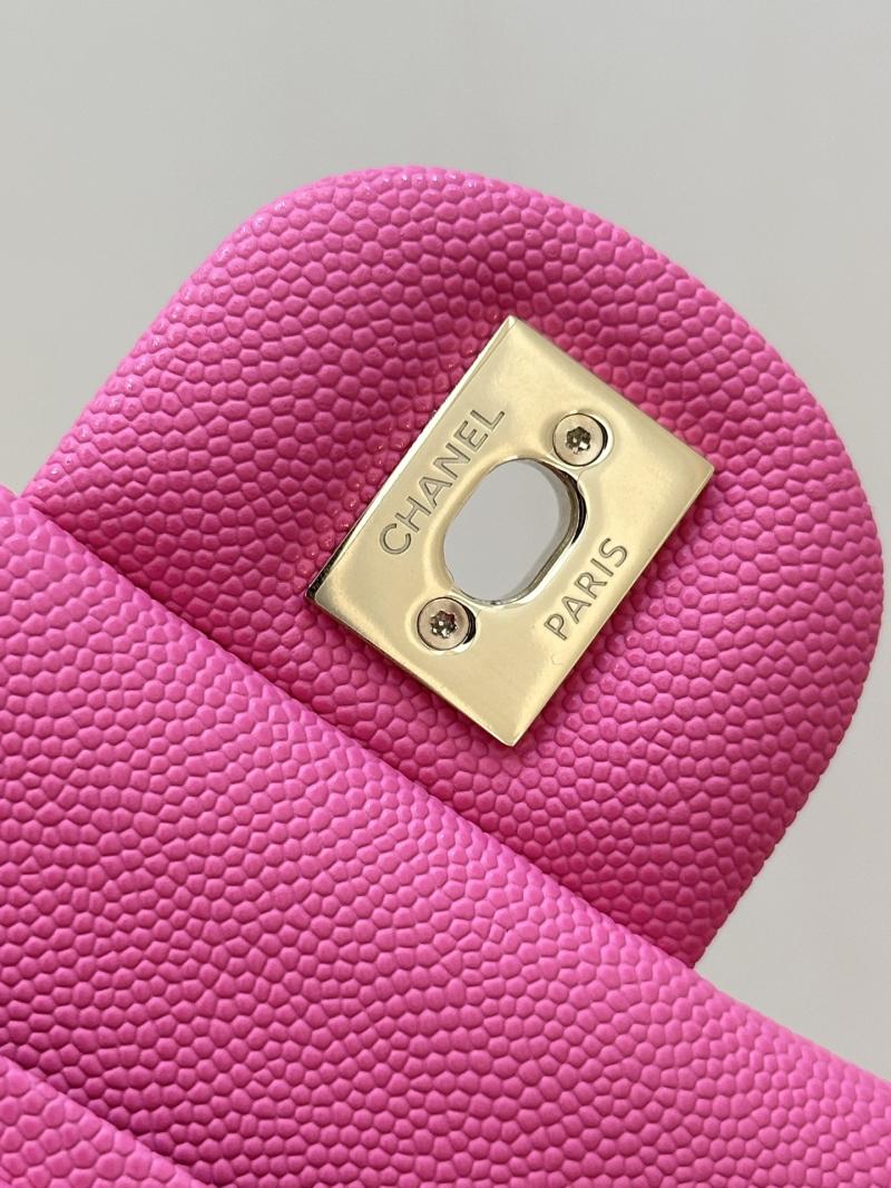 Small Chanel Grained Calfskin Flap Bag Rose A01117