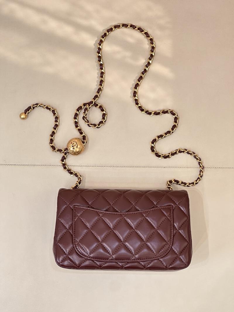 Small Chanel Lambskin Flap Bag Burgundy AS1787