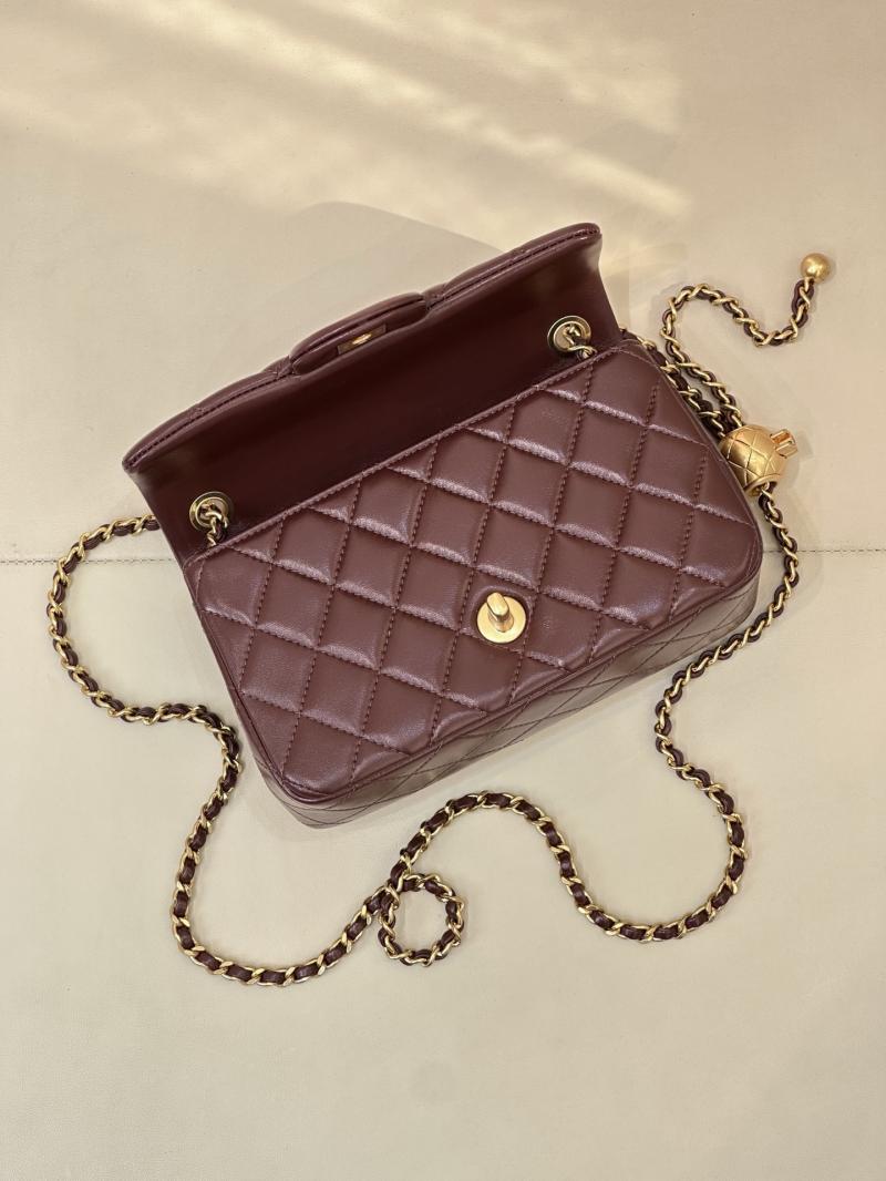 Small Chanel Lambskin Flap Bag Burgundy AS1787