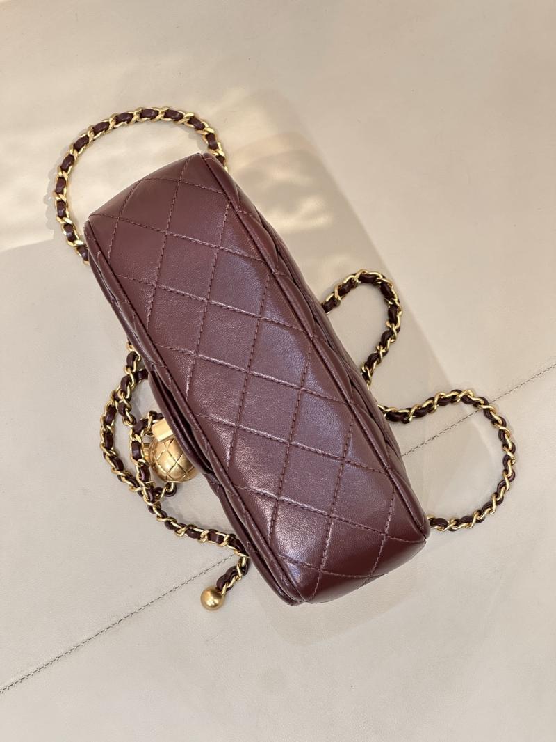 Small Chanel Lambskin Flap Bag Burgundy AS1787