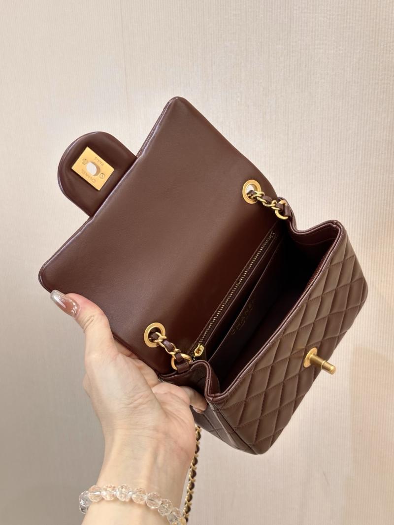 Small Chanel Lambskin Flap Bag Burgundy AS1787