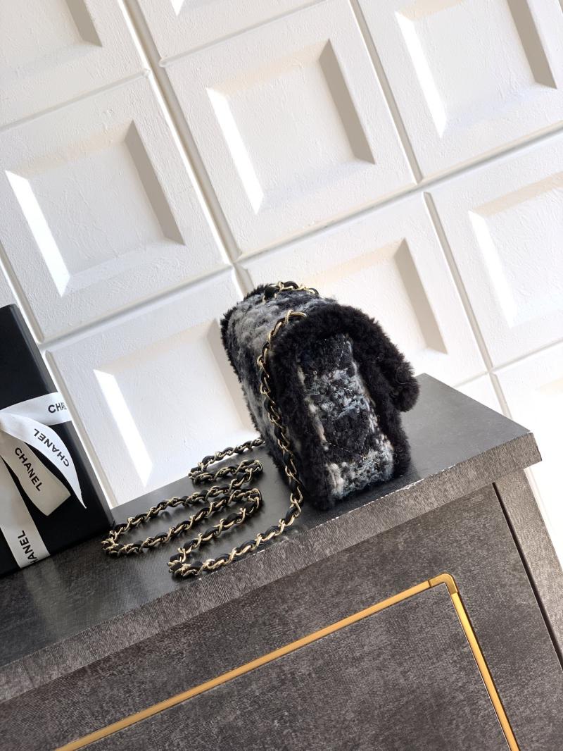 Small Chanel Tweed Flap Bag A01116 Black