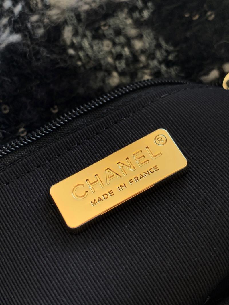 Small Chanel Tweed Flap Bag A01116 Black