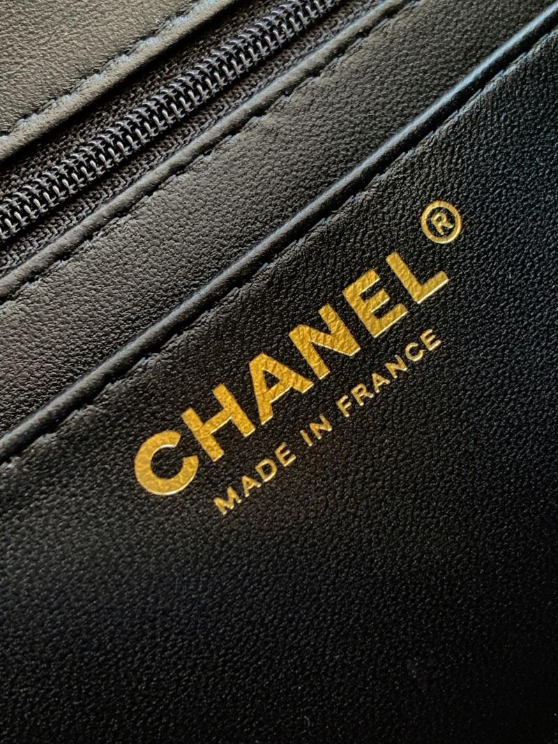 Small Chanel Tweed Flap Bag Black A01116