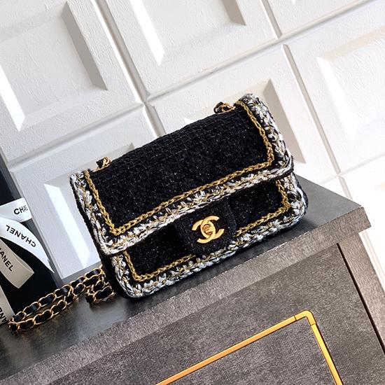 Small Chanel Tweed Flap Bag Black A01116 Small Chanel Tweed Flap Bag Black A01116