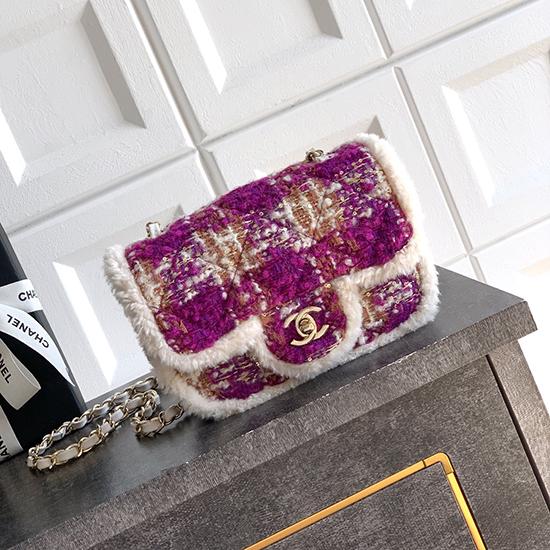Small Chanel Tweed Flap Bag Pink A01116 Small Chanel Tweed Flap Bag Pink A01116