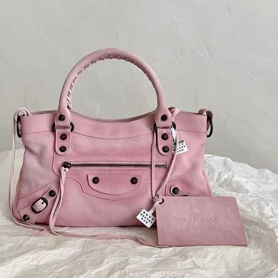 Balenciaga Le City First Suede Bag Pink 841458